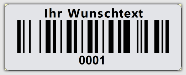 Prüfetiketten 40x15mm Ihr Wunschtext Folie Silber