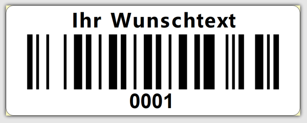 Prüfetiketten 40x15mm Ihr Wunschtext PE-Folie Weiß